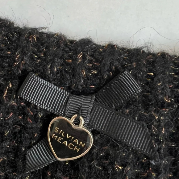 Anthropologie Silvian Heach Women’s Size M Black Wool Blend Cardigan Sweater - Picture 10 of 11